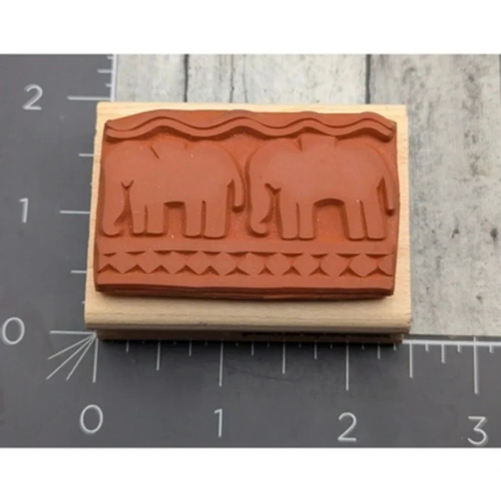 Rubber Stampede Elephant Walk A421B Rubber Stamp Wood #i19